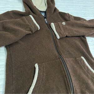 Kuhl Womens Medium Alfpaca Fleece Jacket Brown Full Zip Hooded Sherpa